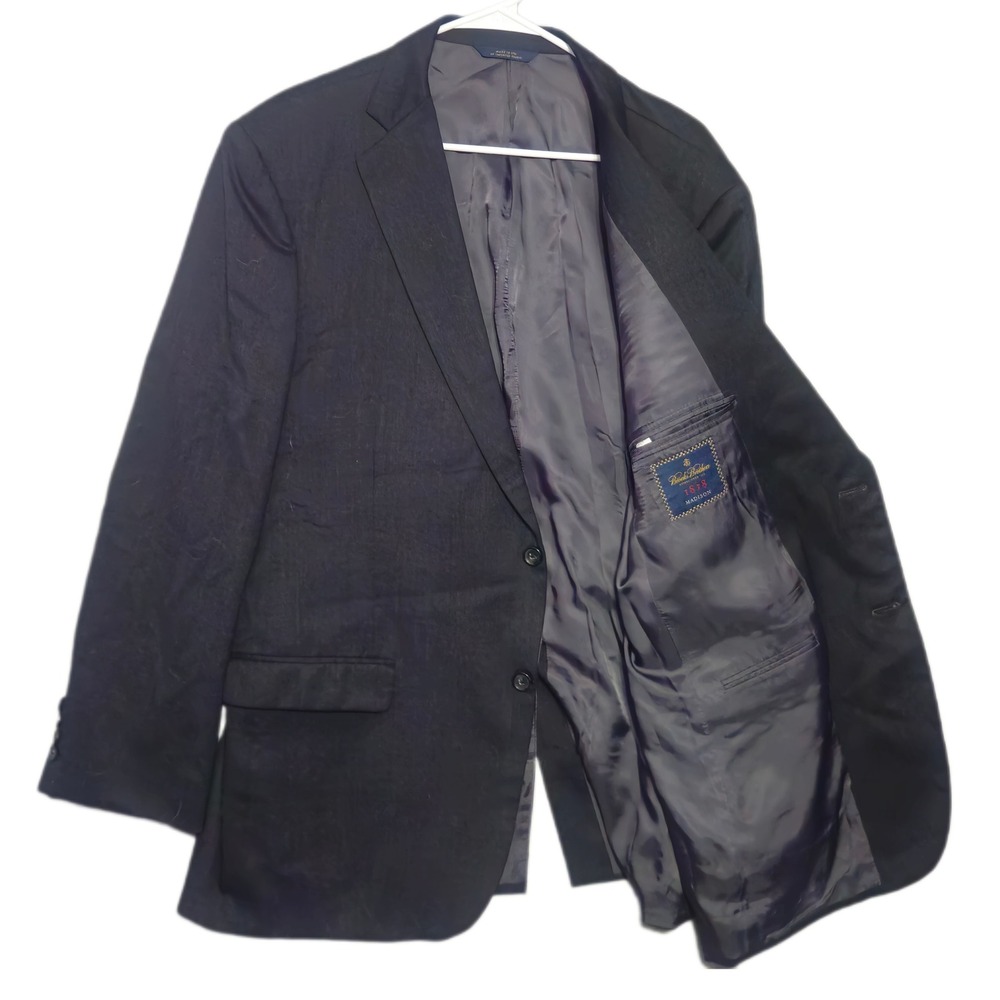 Brooks Brothers 1818 Madison Blazer Mens 44L Charcoal Grey Wool Italian Fabric